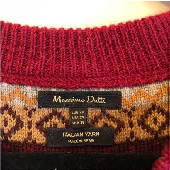 Massimo Dutti Wool Knit Multicolor Sweater - Picture 4 of 4